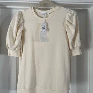 NWT FRAME Puff-sleeve shirt, Size Small, short sleeve